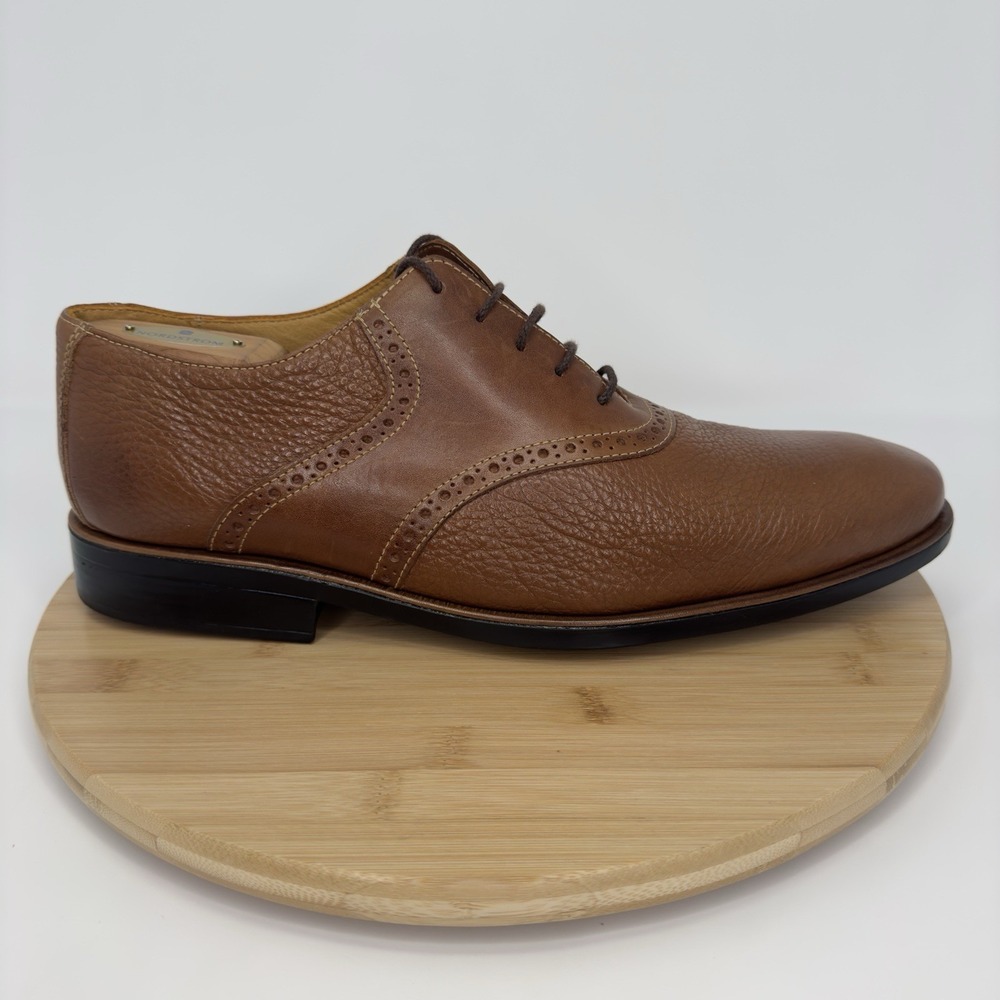 Sandro Moscoloni Mens Two Tone Classic Brown Leather Oxford Dress Shoe Size 13D